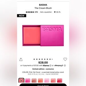 basma the cream blush in pink yet coral